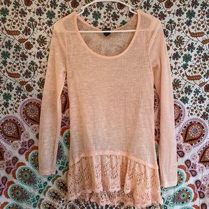 “Rue 21” Light Pink Drop Sweater